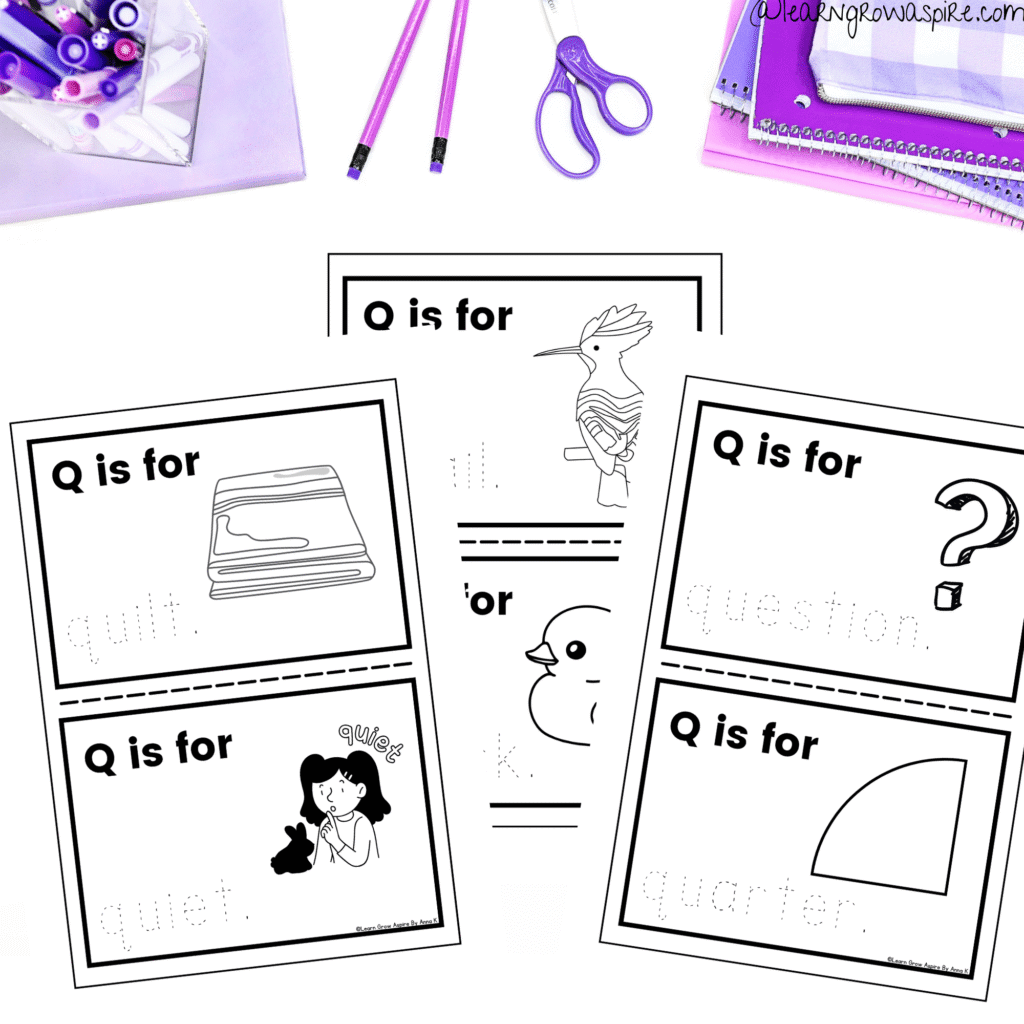 Q is for Activities for toddler to learn new Q words