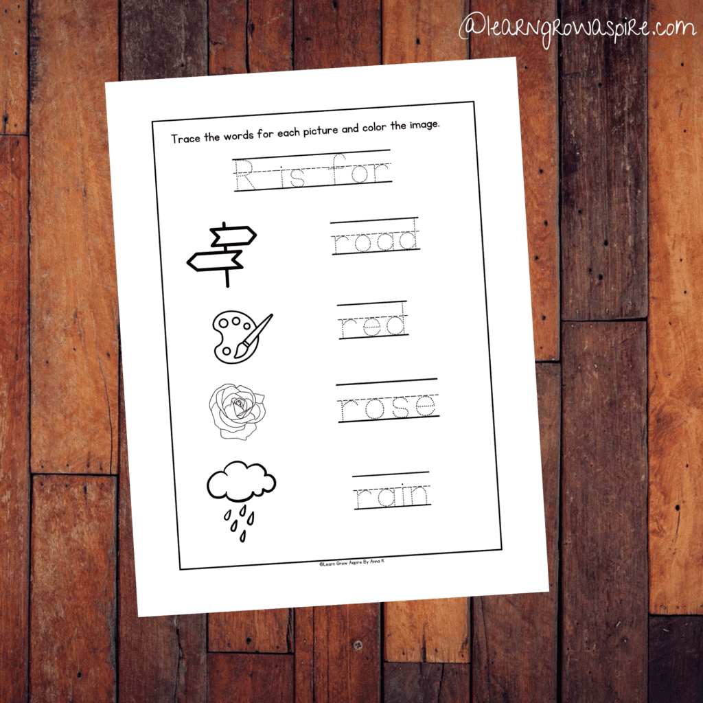 R is for preschooler activities.