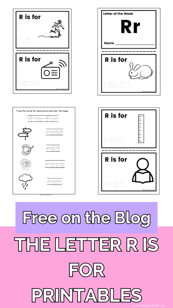 Free R words for preschoolers printable pdf.