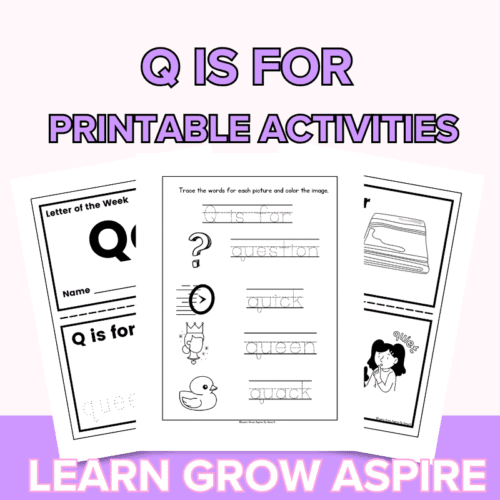 Printable letter Q worksheets for preschoolers and toddlers.