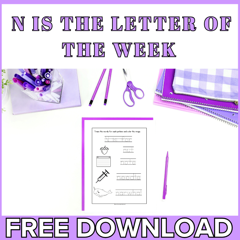 N words for kids activities printable