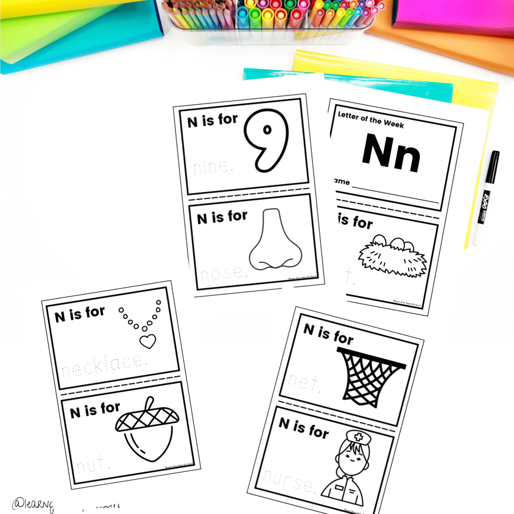 Letter N of the week printable for preschoolers. 