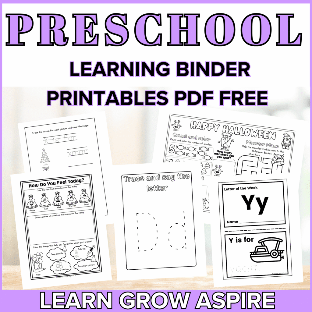 Toddler Learning Binder Printables Free