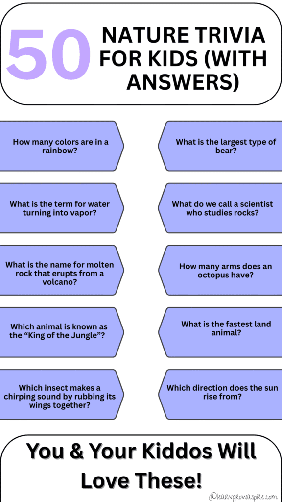 Nature Trivia for Kids (With Answers)