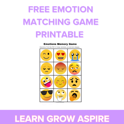 Free Emotion Matching Game Printable For Kids PDF.