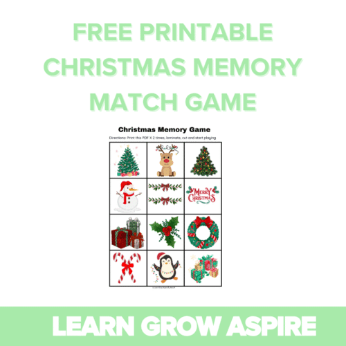 Christmas Memory Game Free Printable PDF