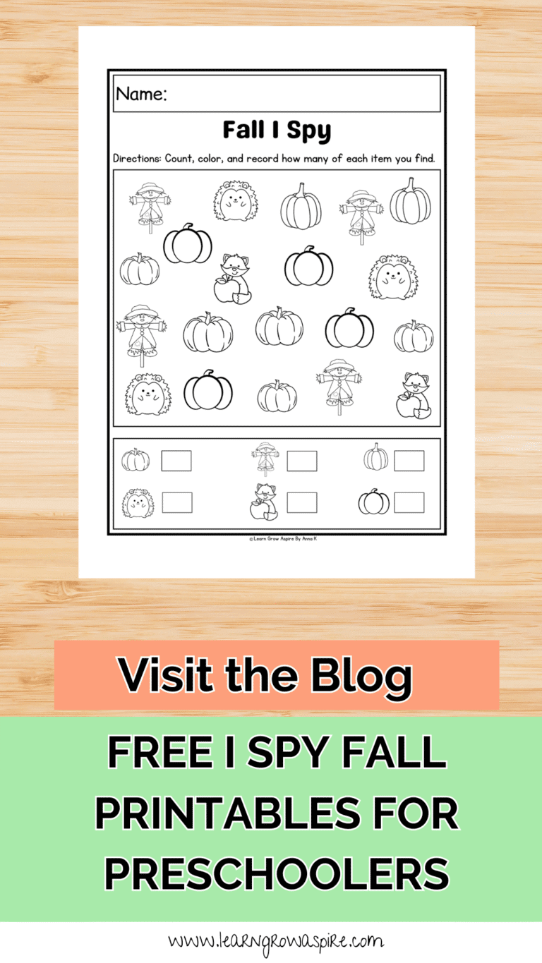 Free I Spy Fall Printables for Preschoolers | Learn Grow Aspire