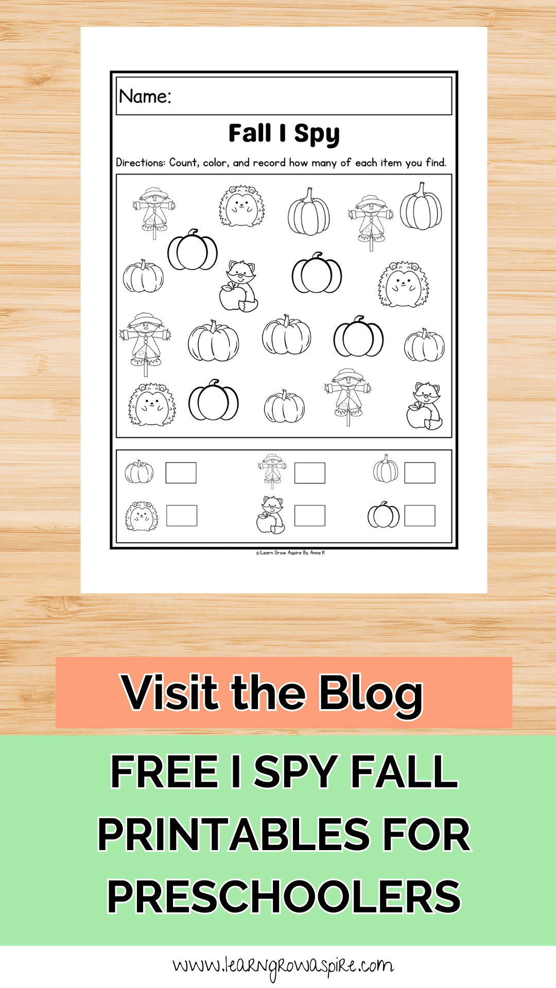 Free I Spy Fall Printables for Preschoolers | Learn Grow Aspire