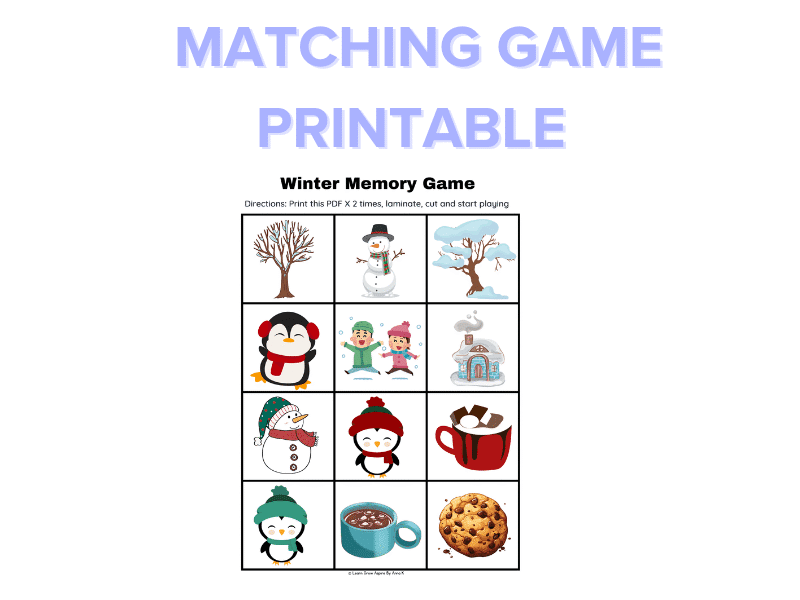 Free Winter Matching Game Printable