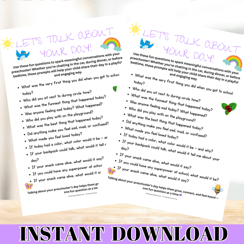 Discover 50+ fun questions to ask your preschooler about their day!