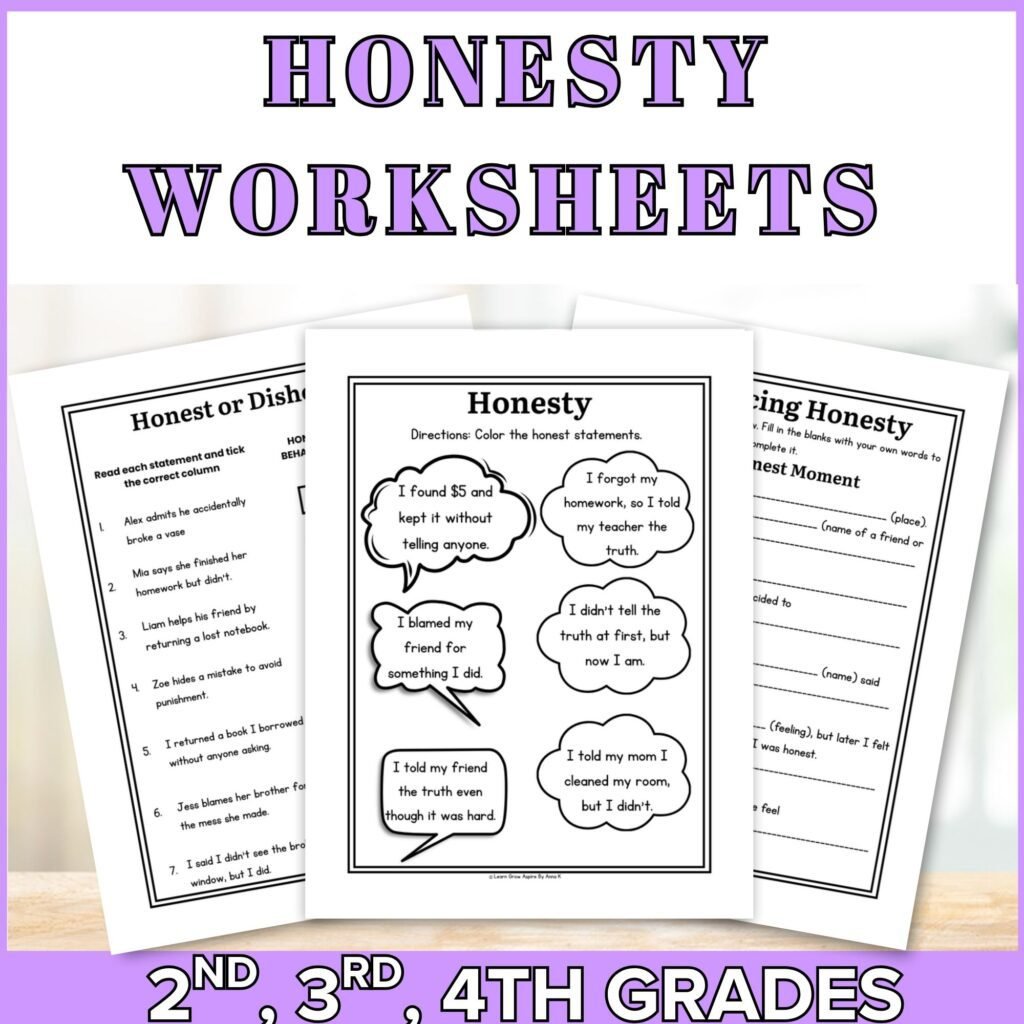 Honesty Activities for kids PDF