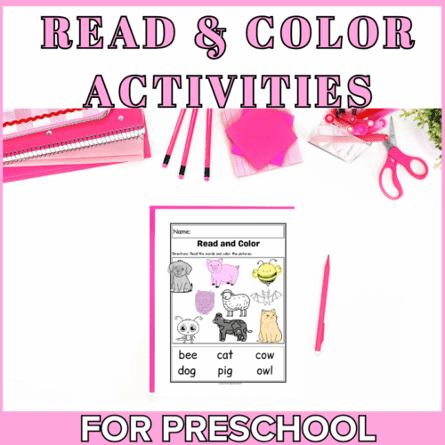 Read The Words And Color The Pictures For Preschoolers