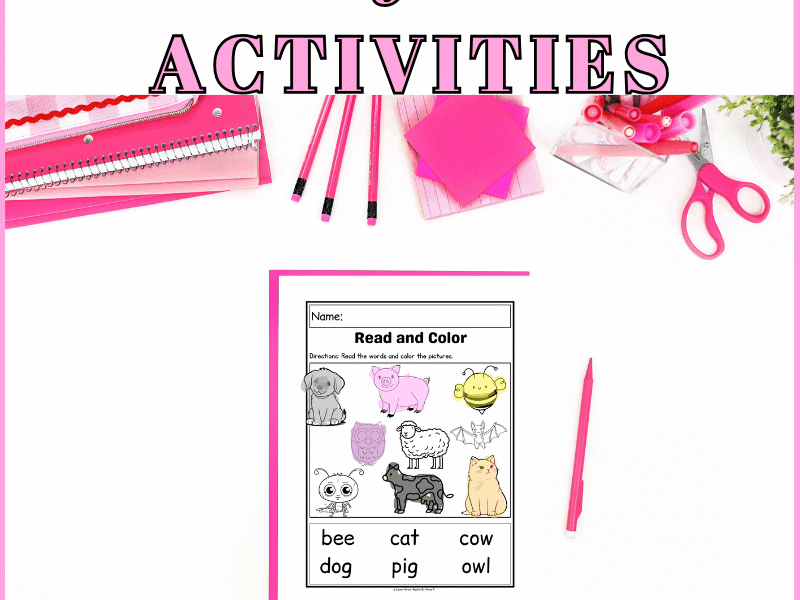 Read The Words And Color The Pictures For Preschoolers