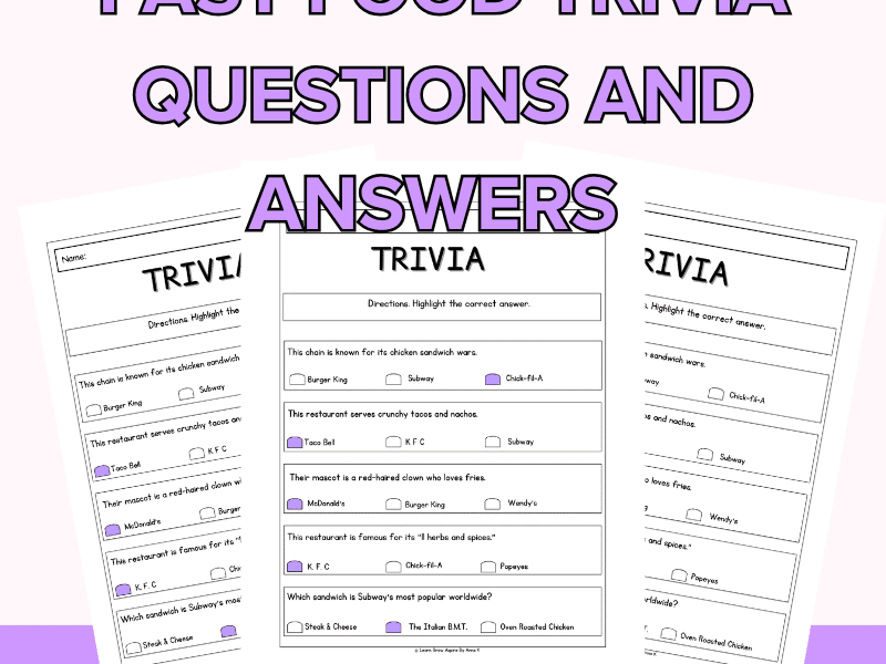 Fast Food Trivia Questions And Answers (+ Free Printable)