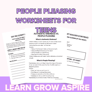 People Pleasing Worksheets For Teens pdf printable