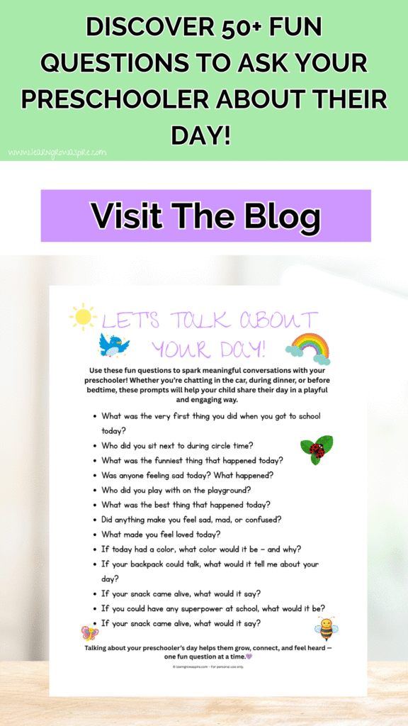 fun questions to ask your preschooler about their day pdf