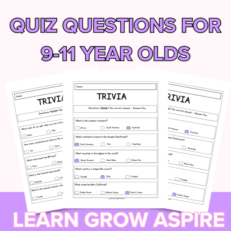 Fun Worksheets Math Summber Fun Quiz Questions For 9 -11 Year Olds | Learn Grow Aspire
