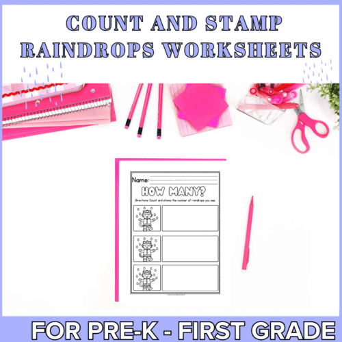 Free Count And Stamp Raindrops Printable