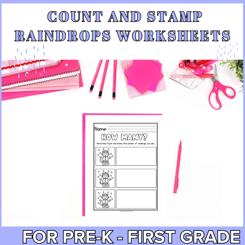 Learn grow aspire free count and stamp raindrops worksheets for preschool, kindergarten and first grade. 