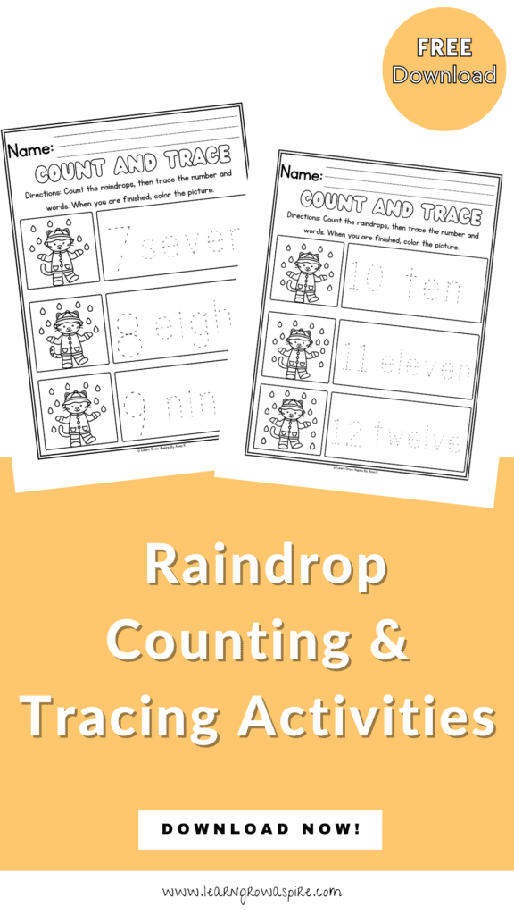 Raindrop Counting & Tracing Activities