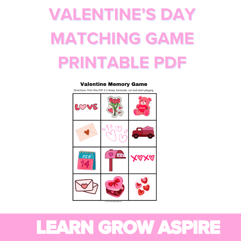 Valentine’s Day Matching Game Printable PDF