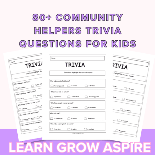 Community Helpers Trivia For Kindergarten