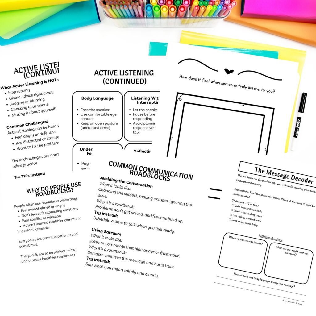 How to talk to a teenager who doesn t want to talk - communication worksheets printable pdf for teens. 