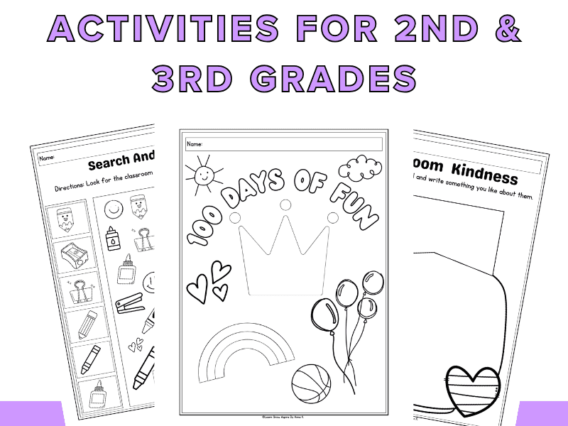 100 Days Of School Activities For 2nd & 3rd Grades
