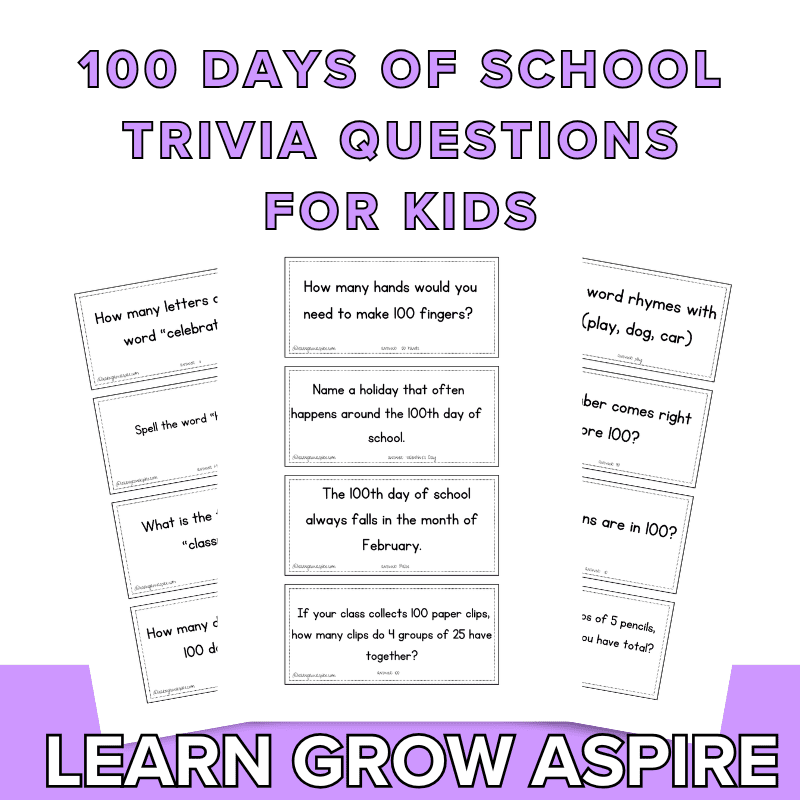 fun questions for 100 days of school activities