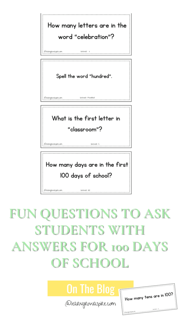 Fun questions to ask students with answers