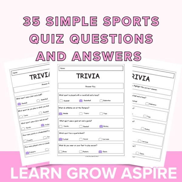 Simple Sports Quiz Questions And Answers For Kids | Learn Grow Aspire