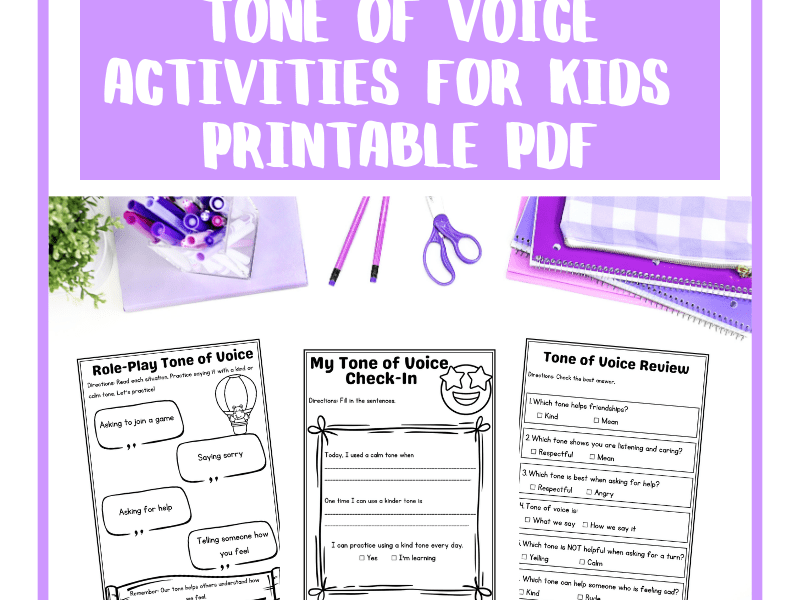 Tone Of Voice Activities For Kids Printable PDF