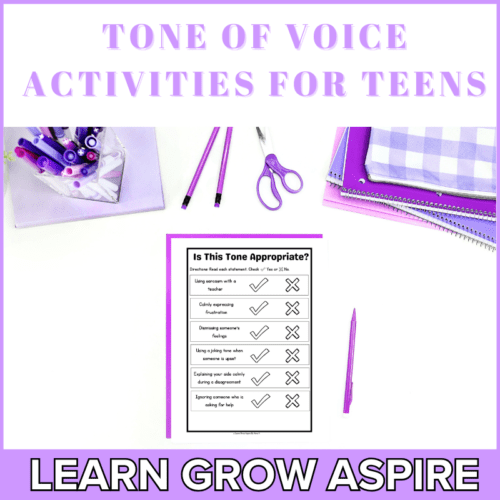 Tone of voice for teens worksheets
