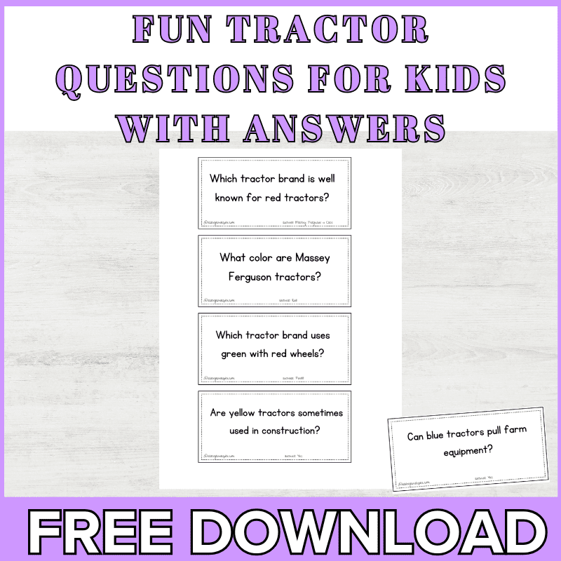 Tractor quiz for kids with answers
