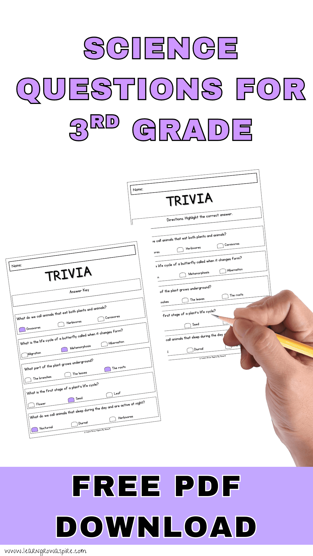 Grade 3 Science Questions With Answers | Learn Grow Aspire