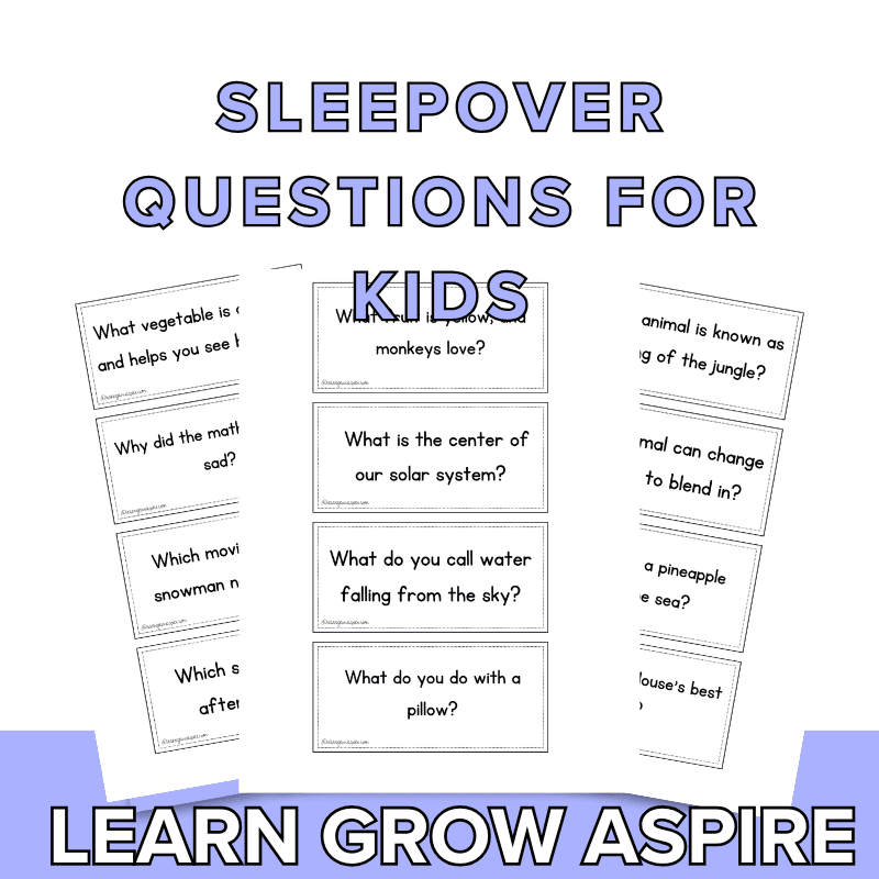 Sleepover trivia for kids pdf printable