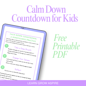 calm down printable pdf worksheets for kids free