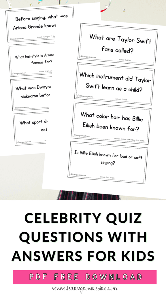 Celebrity quiz questions with answers