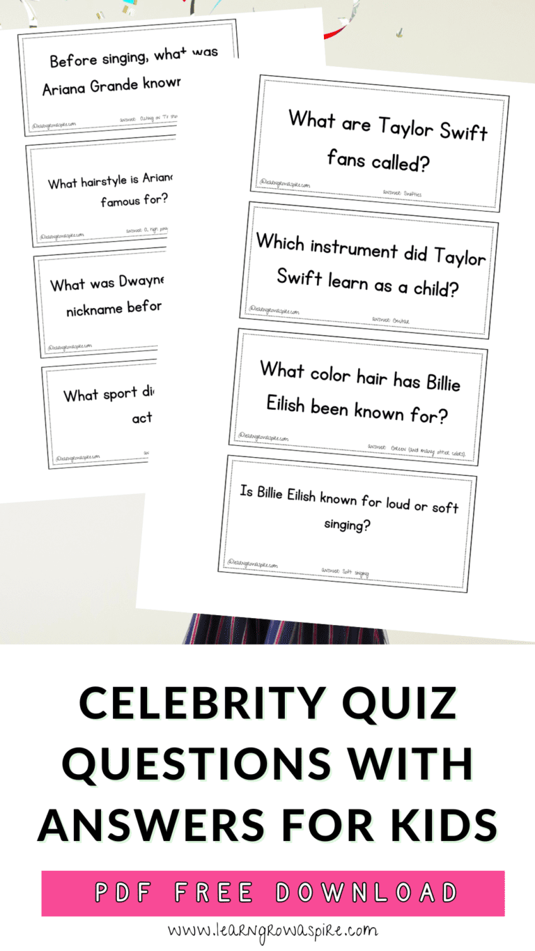 Celebrity Trivia For Kids (With Answers!) | Learn Grow Aspire
