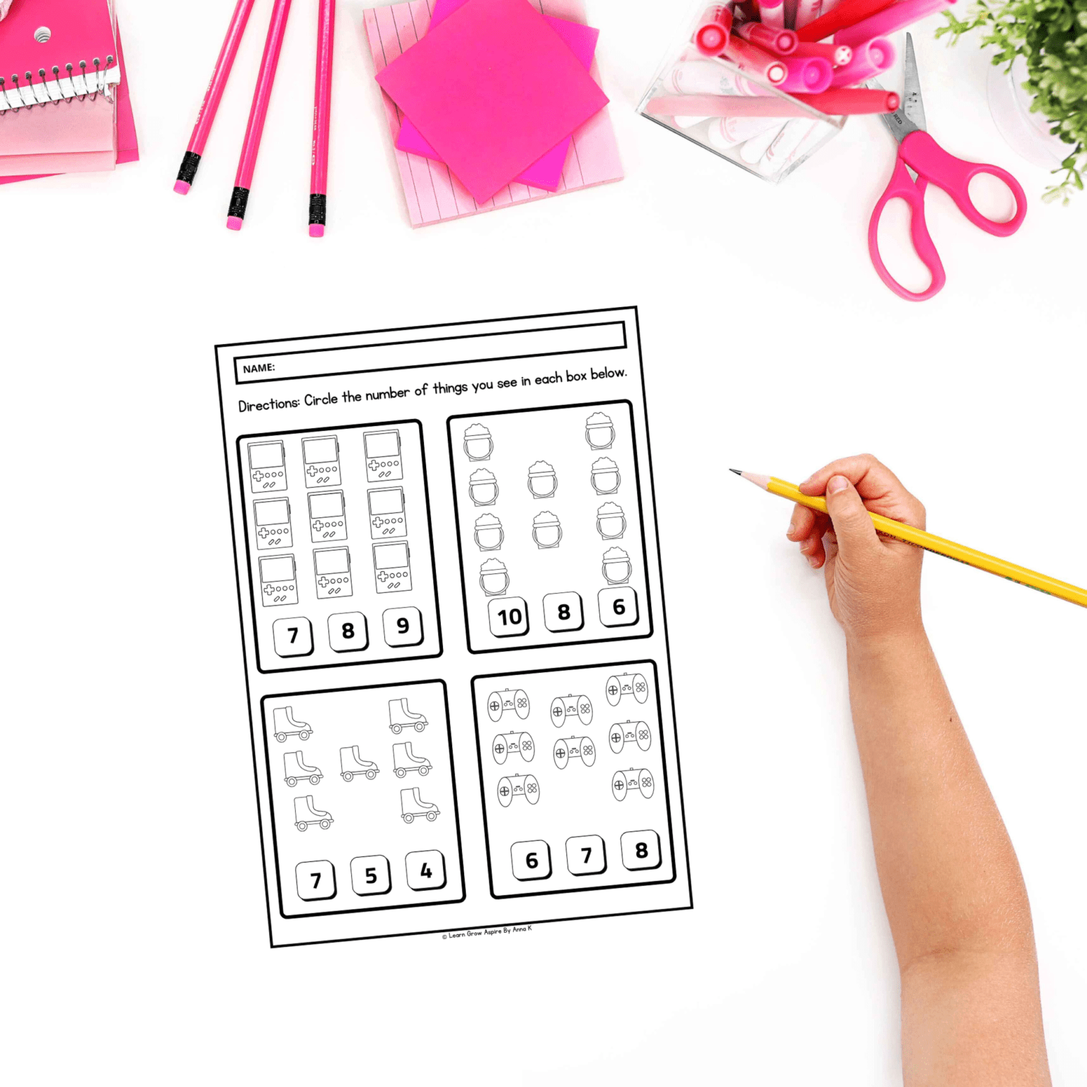 Free Printable Preschool Counting Worksheets | Learn Grow Aspire