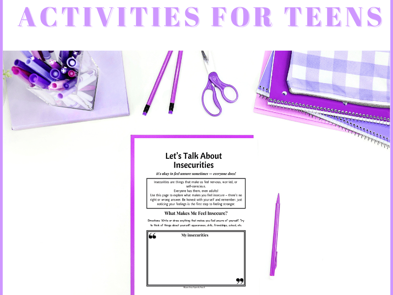 Insecurities For Teens Worksheets PDF Every Teen Needs