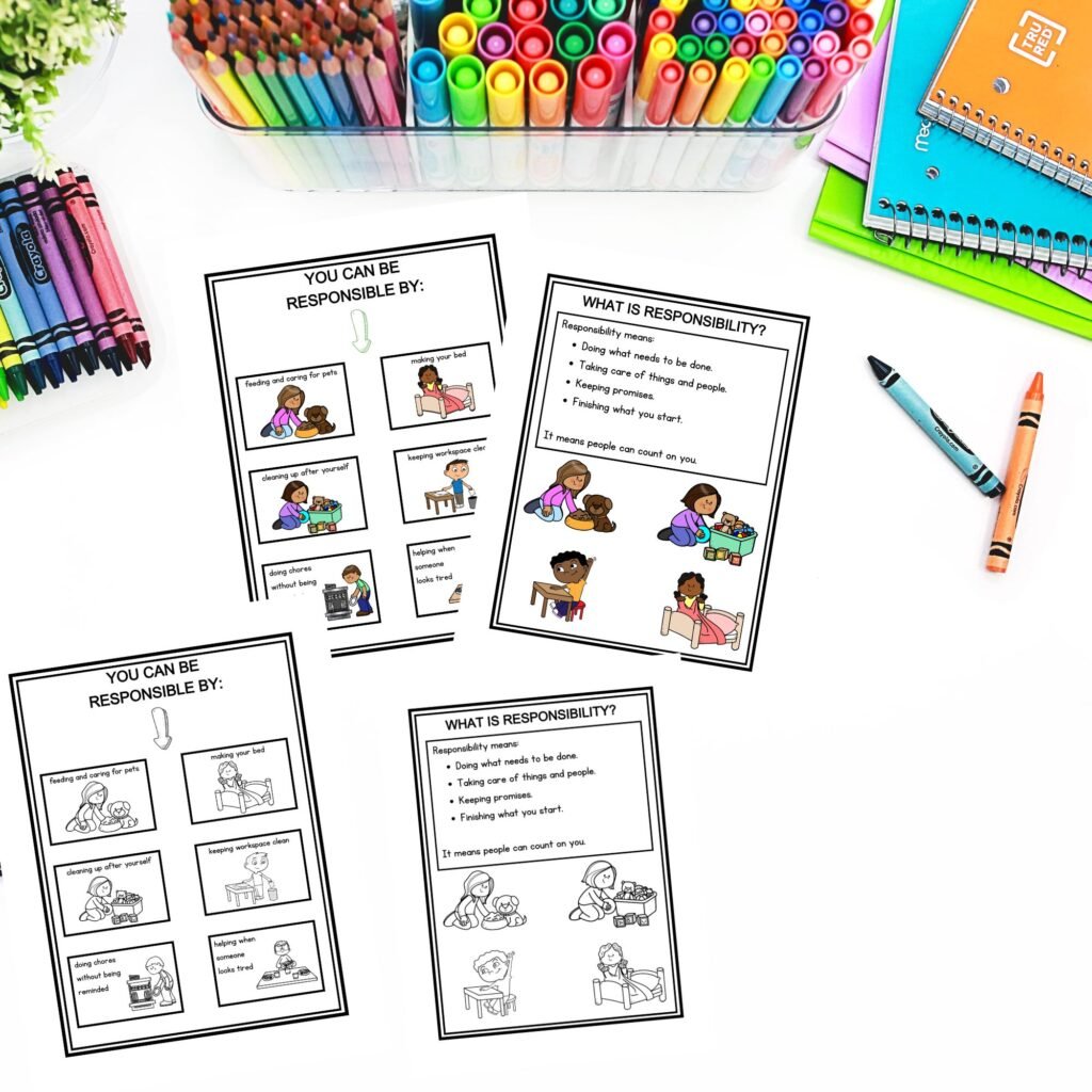 Responsibility activities for kids printable pdf download. 