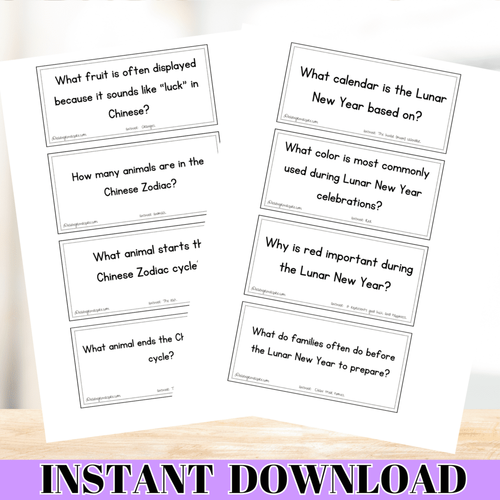 Lunar new year trivia for kids with answers pdf download
