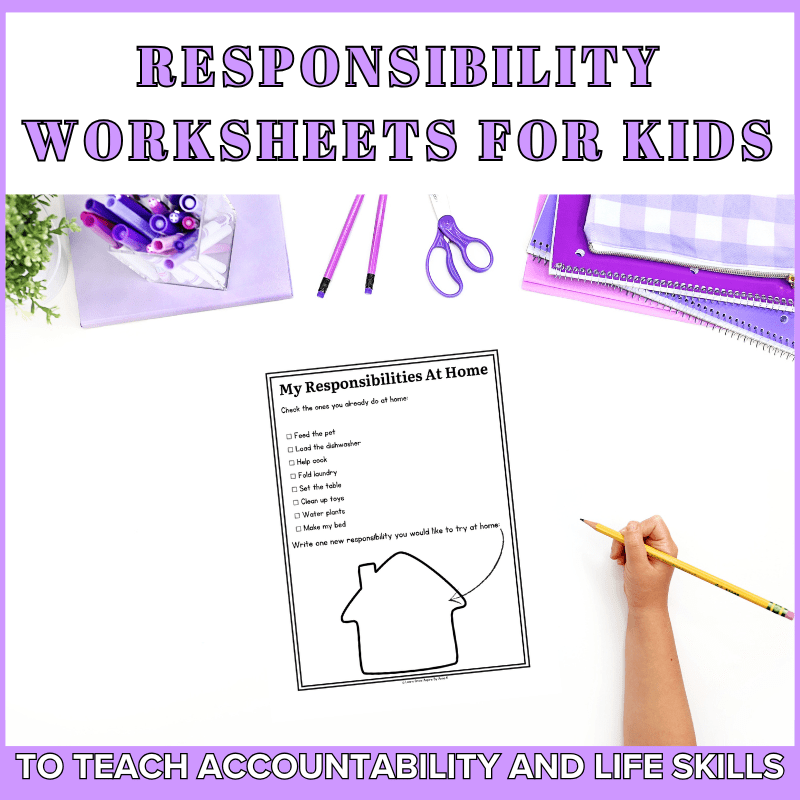 Upper elementary student practicing accountability with SEL worksheets