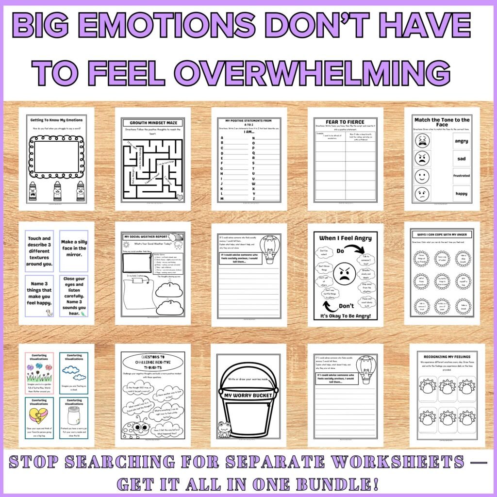 social emotional intelligence worksheets for kids printable pdf 