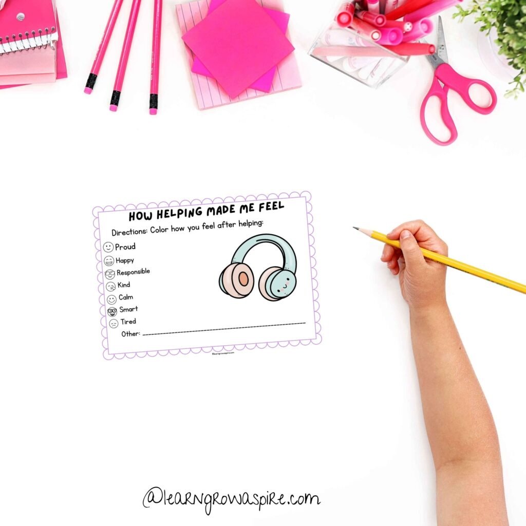 Helping hands worksheets to help kids foster responsibility. 