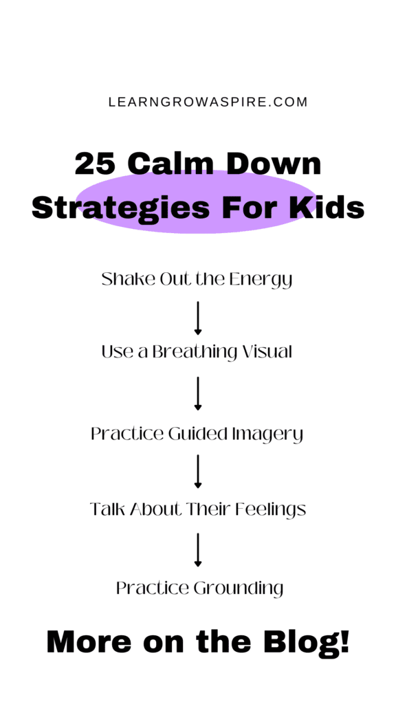 calming strategies for kids inforgraphic