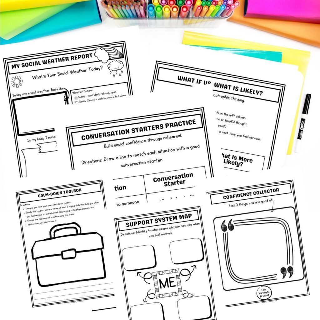 social anxiety worksheets and printable pdf for kids pdf