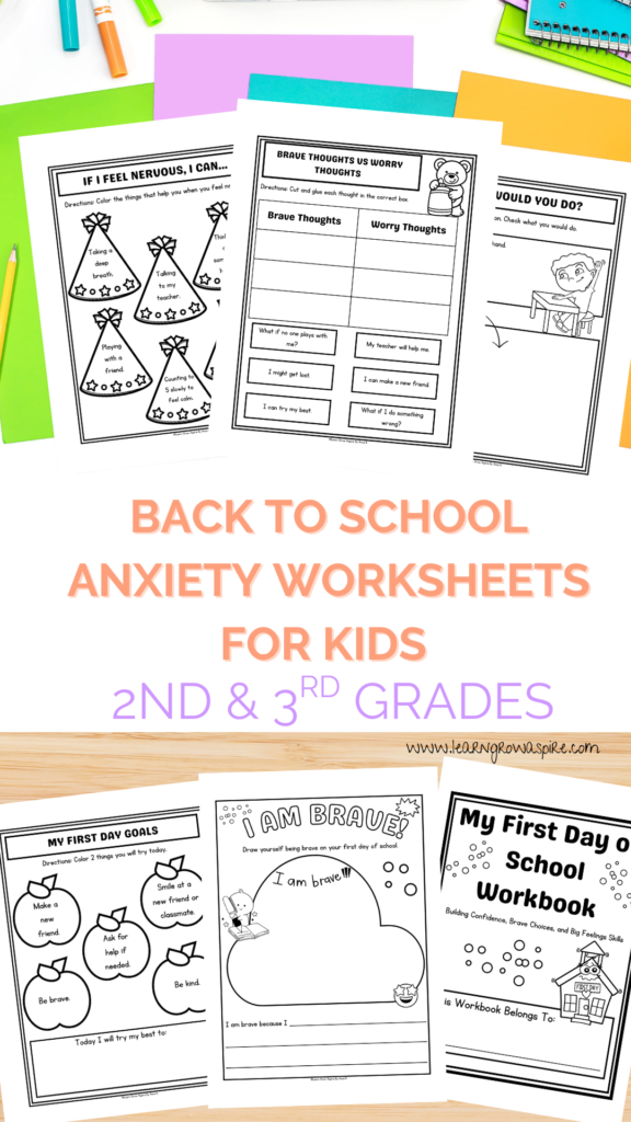 First day of school anxiety worksheets pdf 