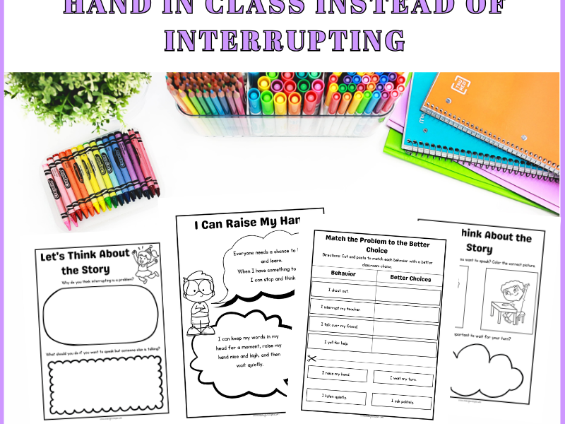 Social Story For Raising Hand In Class Instead Of Interrupting
